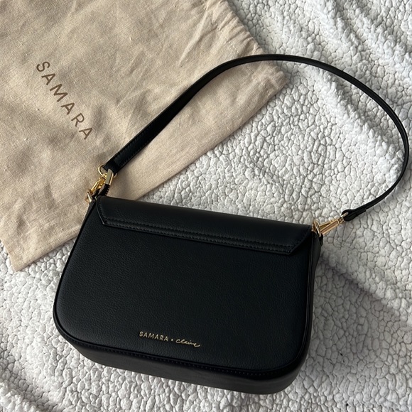 Samara Claire Black Crossbody Bag Apple Vegan Leather - Picture 2 of 9
